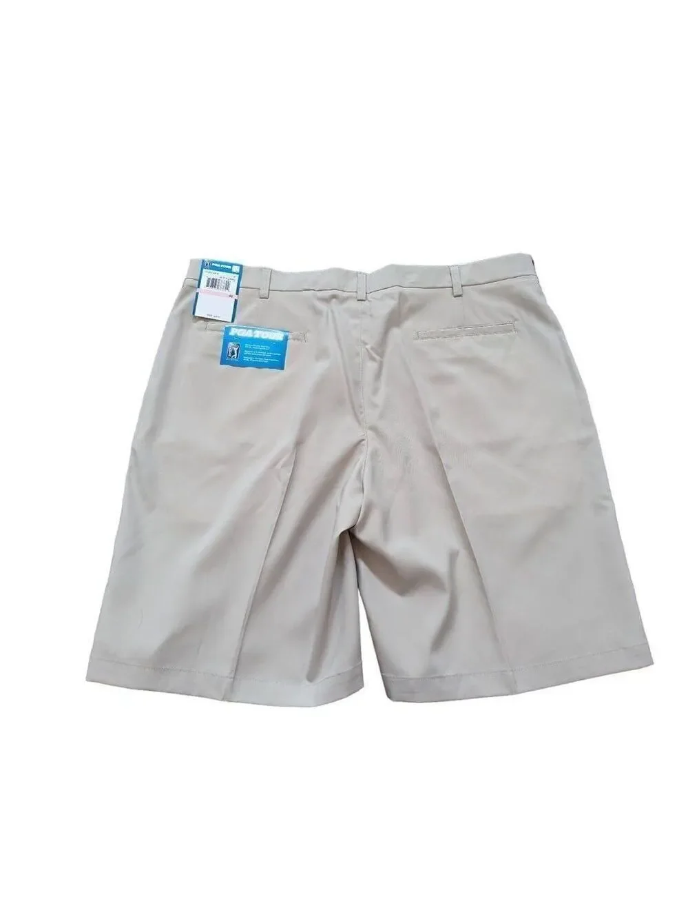 PGA Tour Mens Light Tan UPF 50+ Lightweight Flat Front Golf Shorts Size 40 NWT
